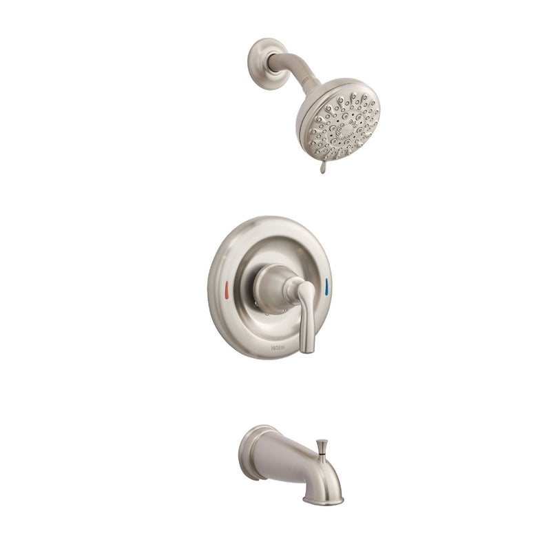 MOEN - Moen Hilliard 1-Handle Brushed Nickel Tub and Shower Faucet