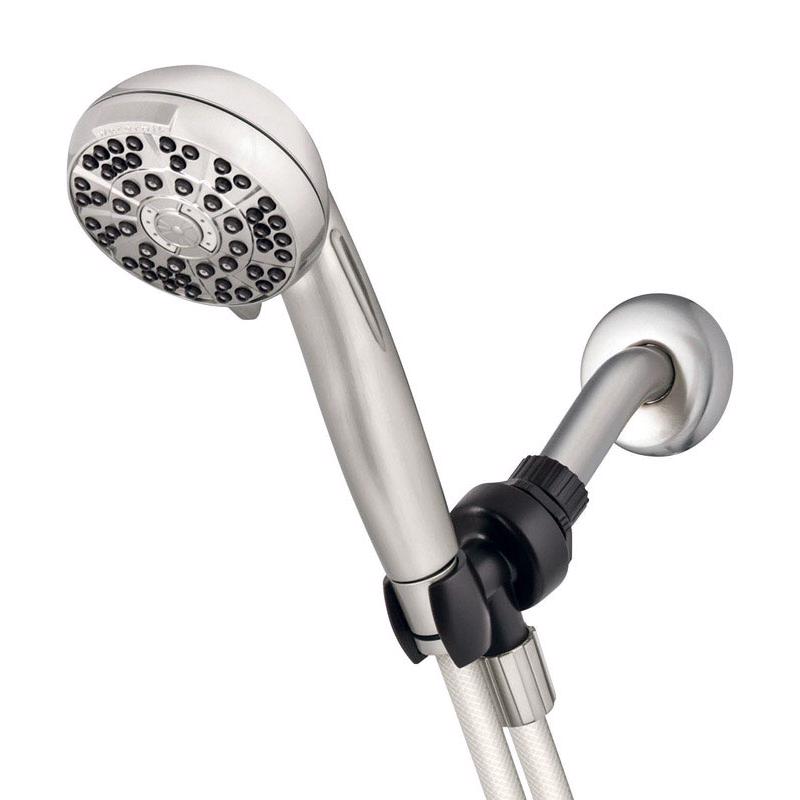 WATERPIK - Waterpik PowerPulse+ Brushed Nickel 6 settings Handheld Showerhead 1.8 gpm