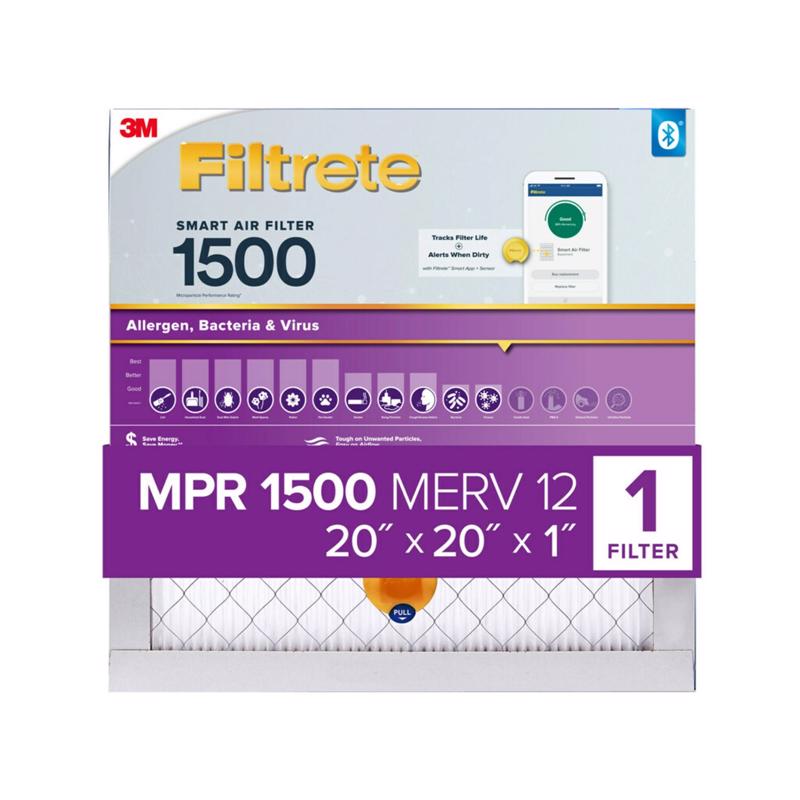 FILTRETE - Filtrete 20 in. W X 20 in. H X 1 in. D Fiberglass 12 MERV Smart Air Filter 1 pk - Case of 4