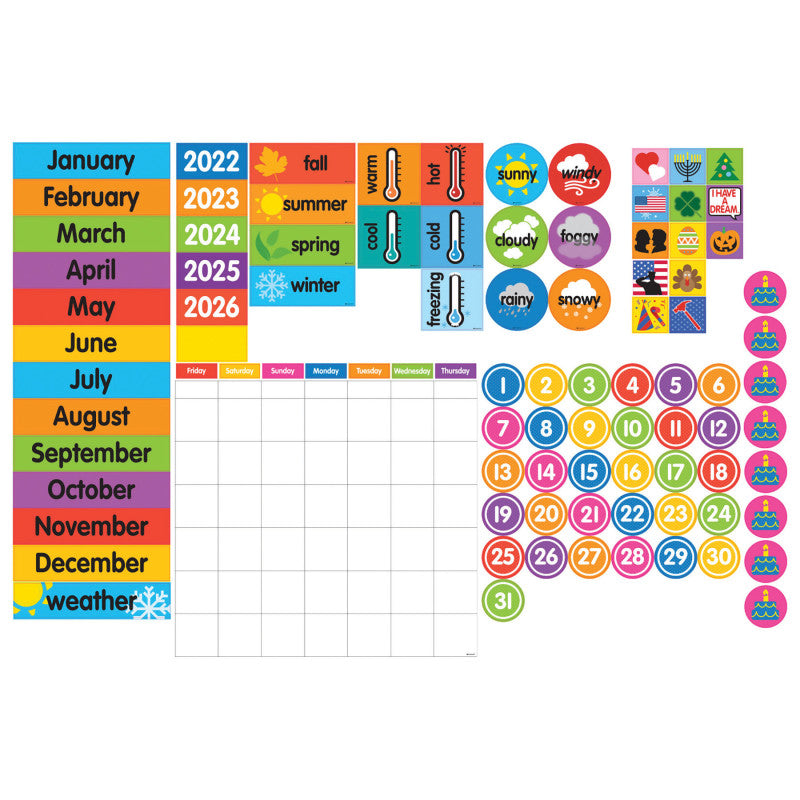 DOWLING MAGNETS - Giant Magnetic Calendar Set, 94 Pieces