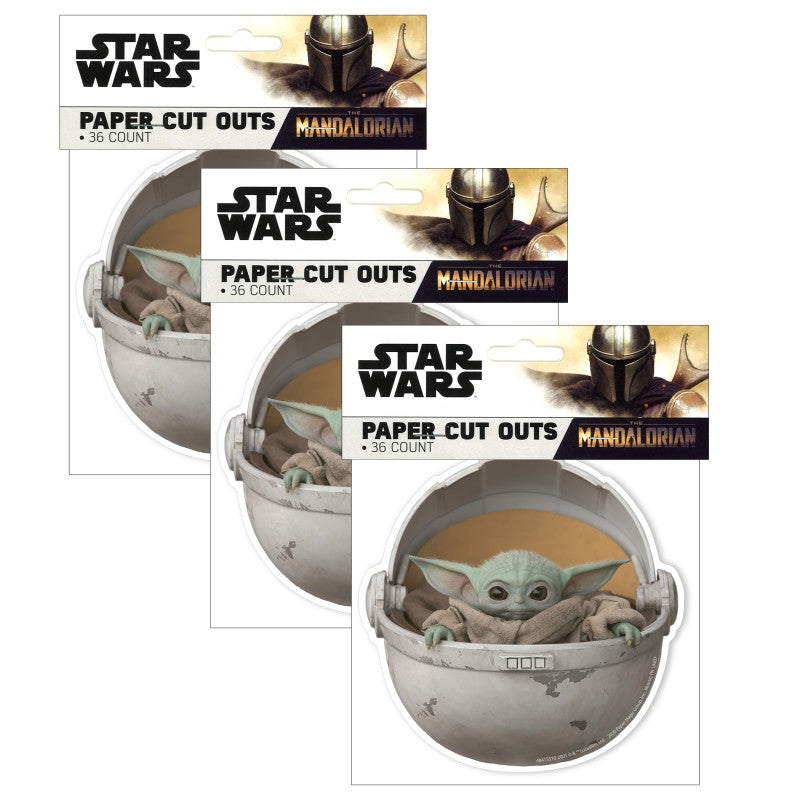 EUREKA - Star Wars™ The Mandalorian Paper Cut Outs, 36 Per Pack, 3 Packs