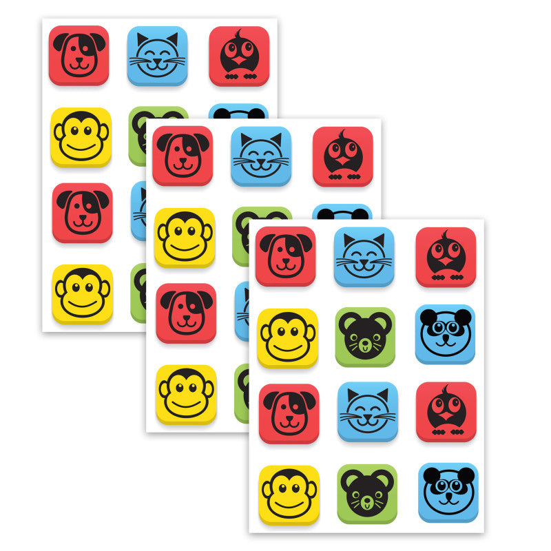 FLIPSIDE PRODUCTS - Magnetic Whiteboard Student Erasers, Animals, 12 Per Set, 3 Sets