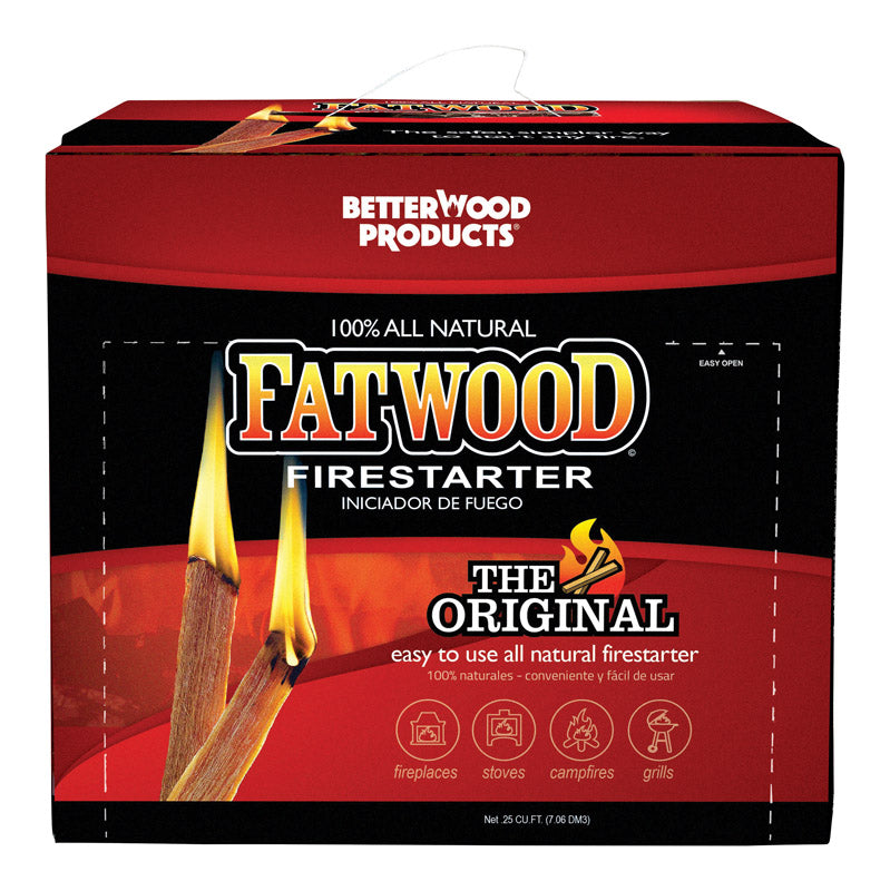 BETTER WOOD PRODUCTS - Better Wood Products Fatwood Pine Resin Stick Fire Starter 15 min 0.25 cu ft