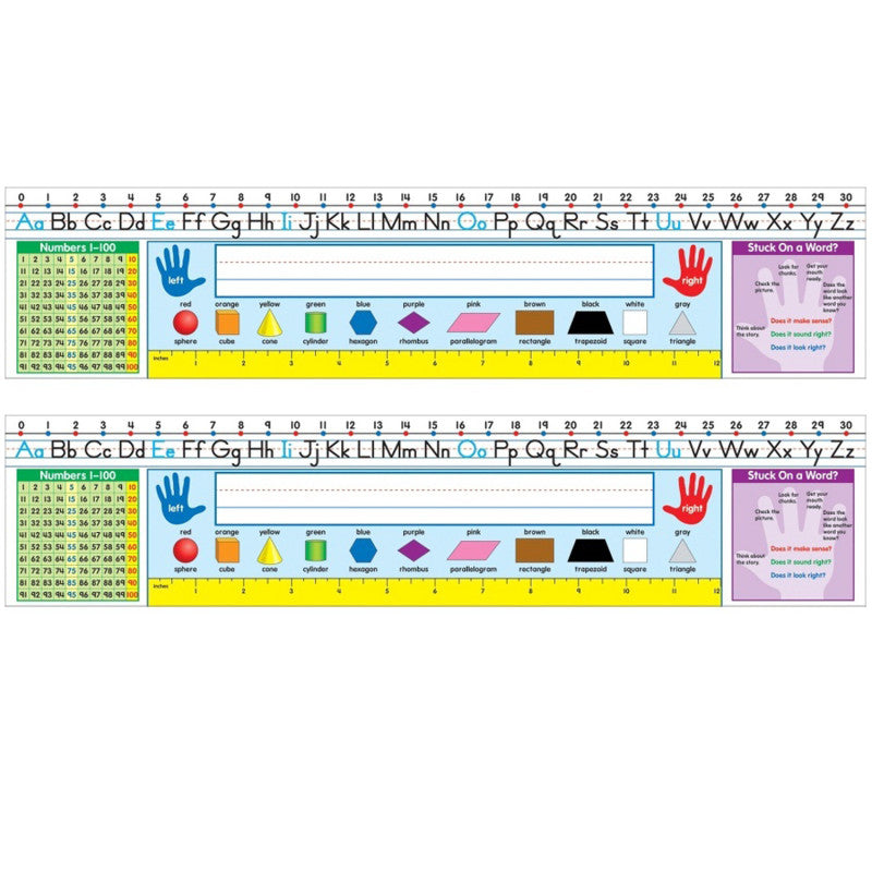 CARSON DELLOSA EDUCATION - Self-Adhesive Traditional Manuscript Nameplates, Grades 1-2, 30 Per Pack, 2 Packs