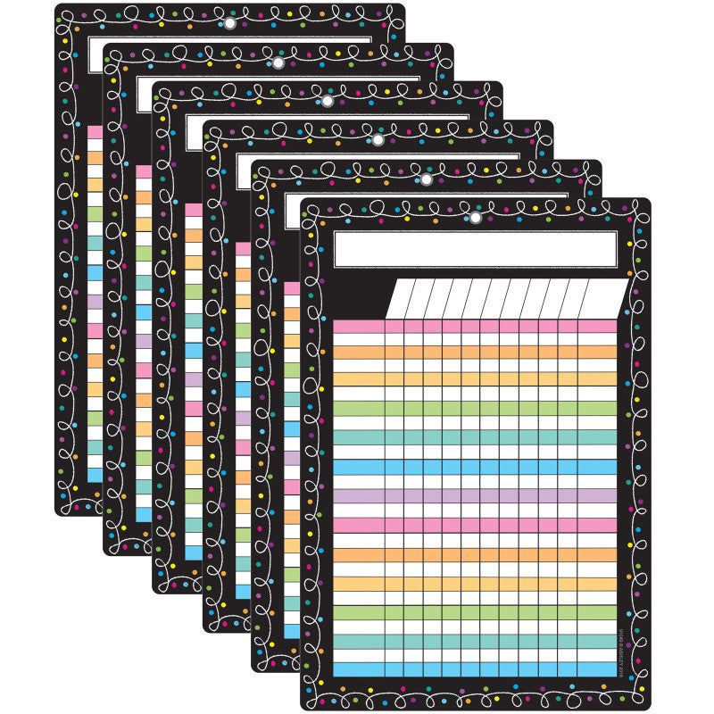 ASHLEY PRODUCTIONS - Smart Poly Chart, 13" x 19", Chalk Dots with Loops Incentive, w/Grommet, Pack of 6