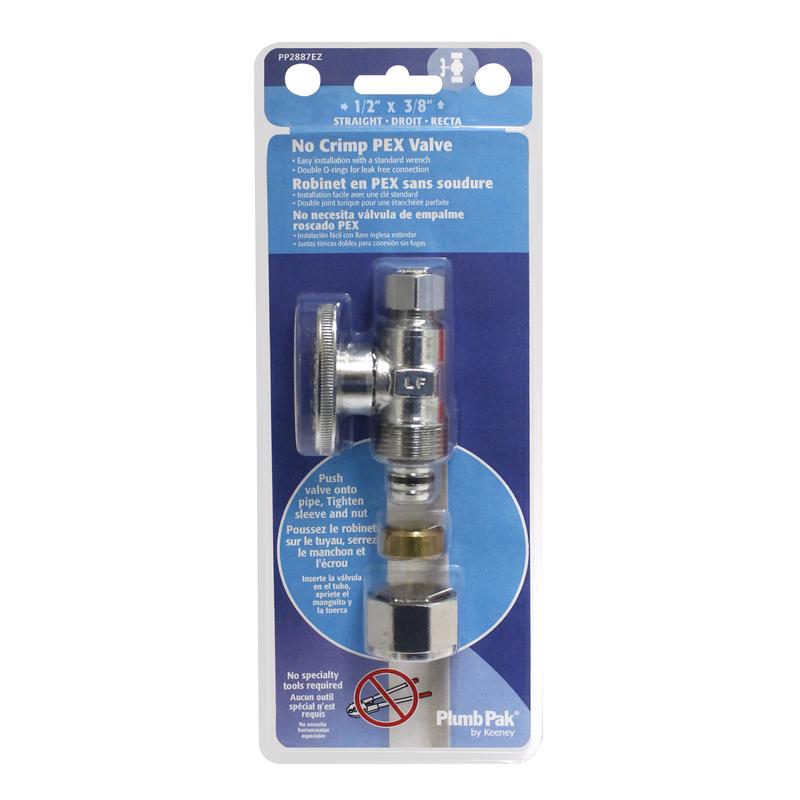 PLUMB PAK - Plumb Pak 1/2 in. Compression X 3/8 in. Compression Brass Straight Valve