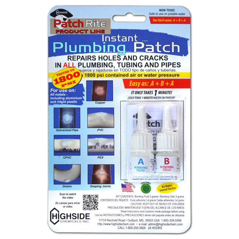 HIGHSIDE CHEMICALS - Highside Chemicals Patch Rite Clear Instant Plumbing Patch