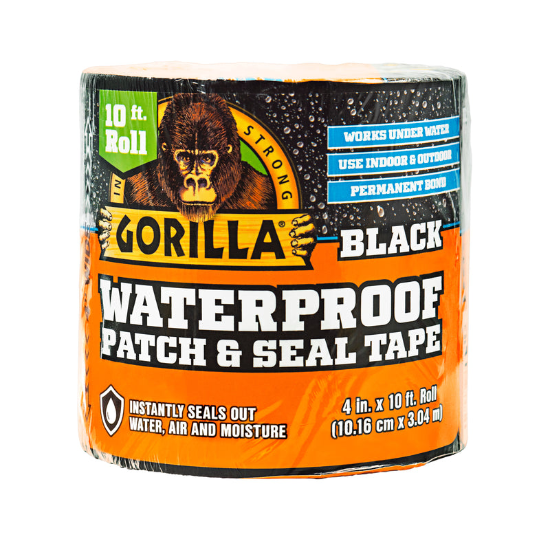 GORILLA - Gorilla 4 in. W X 10 ft. L Black Waterproof Repair Tape