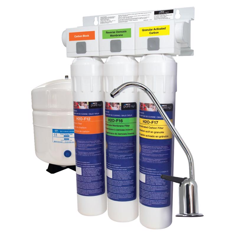 WATTS - Watts Stage 3 Under Sink Reverse Osmosis Water Filter System For ezH2O