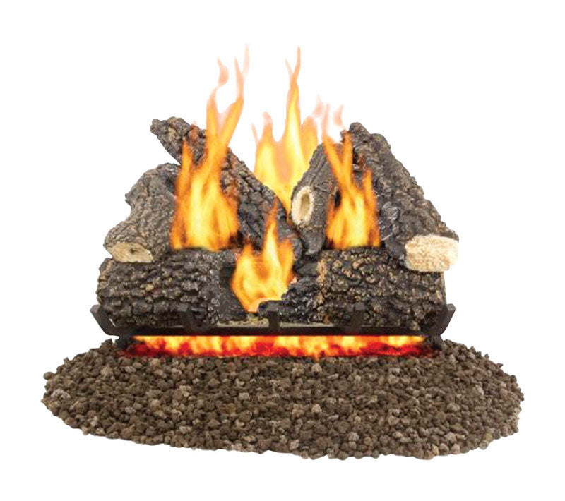 PLEASANT HEARTH - Pleasant Hearth Arlington Ash Fireplace Log Set Unlimited hr 56 lb
