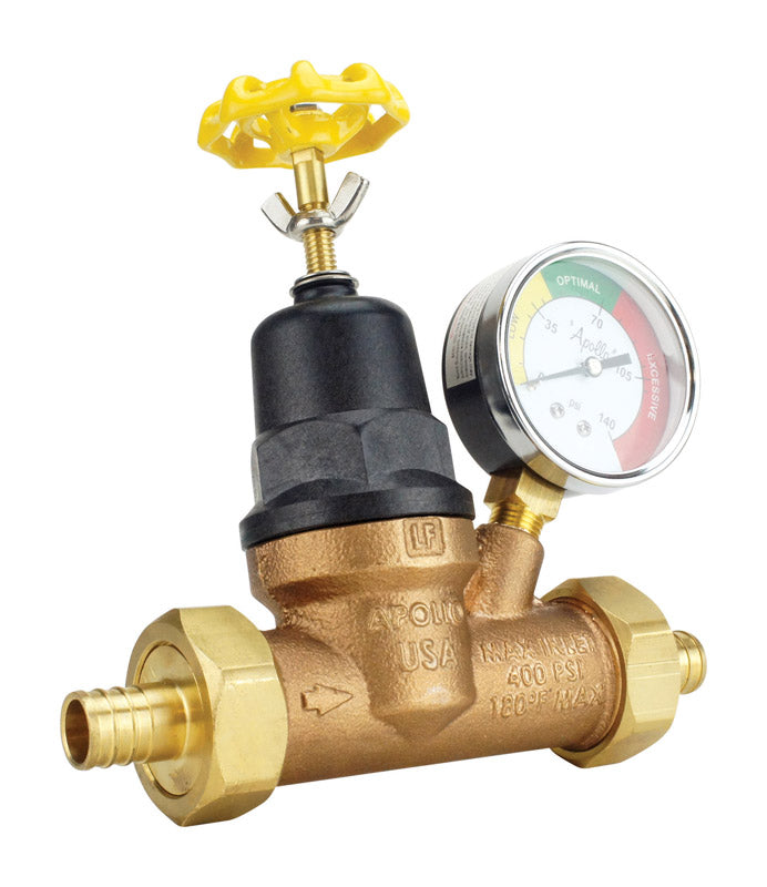 APOLLO - Apollo 3/4 in. Double Union Double Union PEX Bronze Water Pressure Regulator with Gauge [APXPRV34WG]