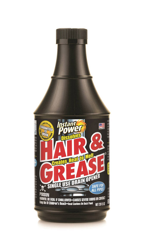 INSTANT POWER - Instant Power Hair & Grease Liquid Drain Opener 20 oz - Case of 6