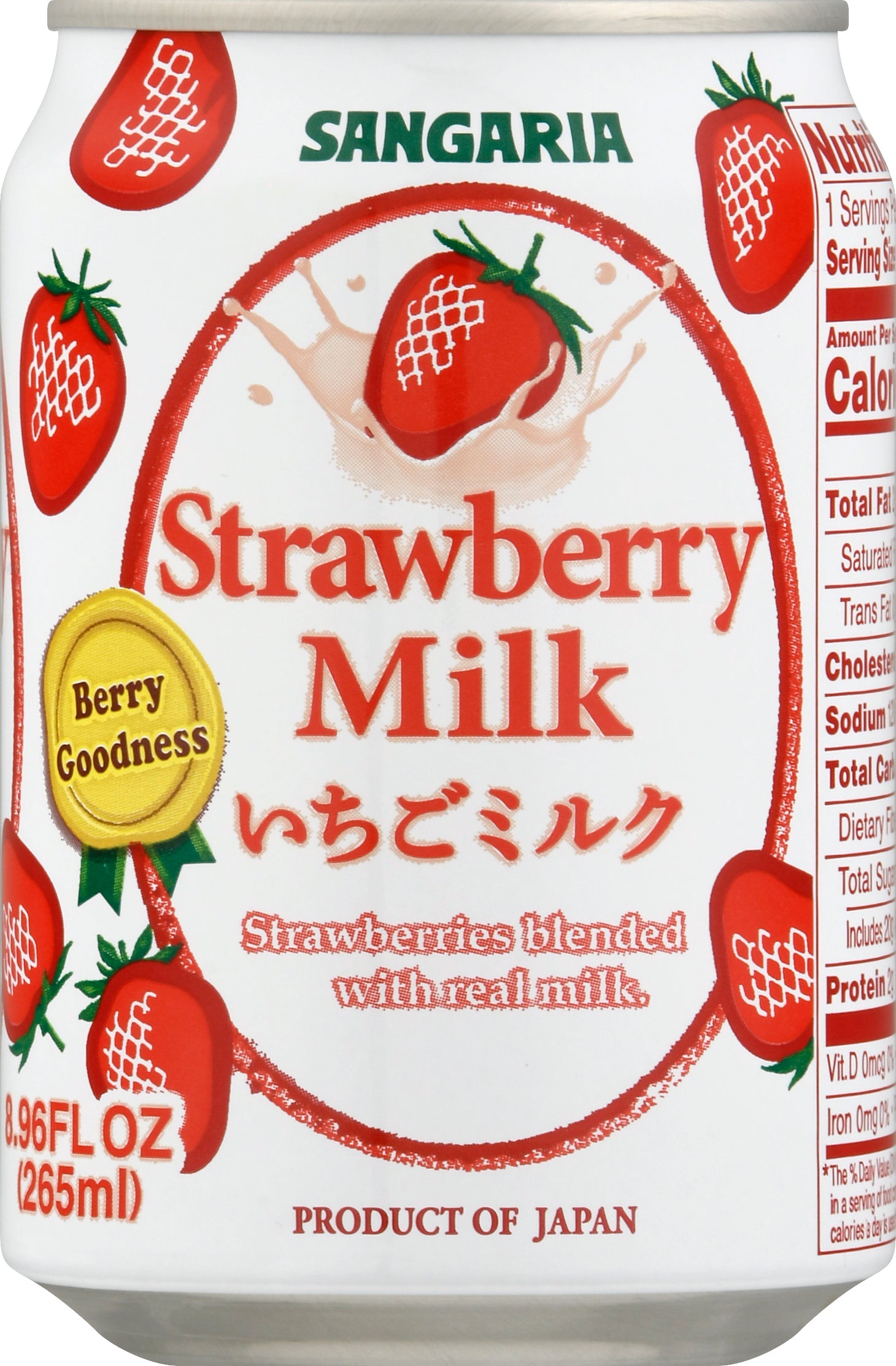 Sangaria Strawberry Milk 8.96 oz - Case of 24