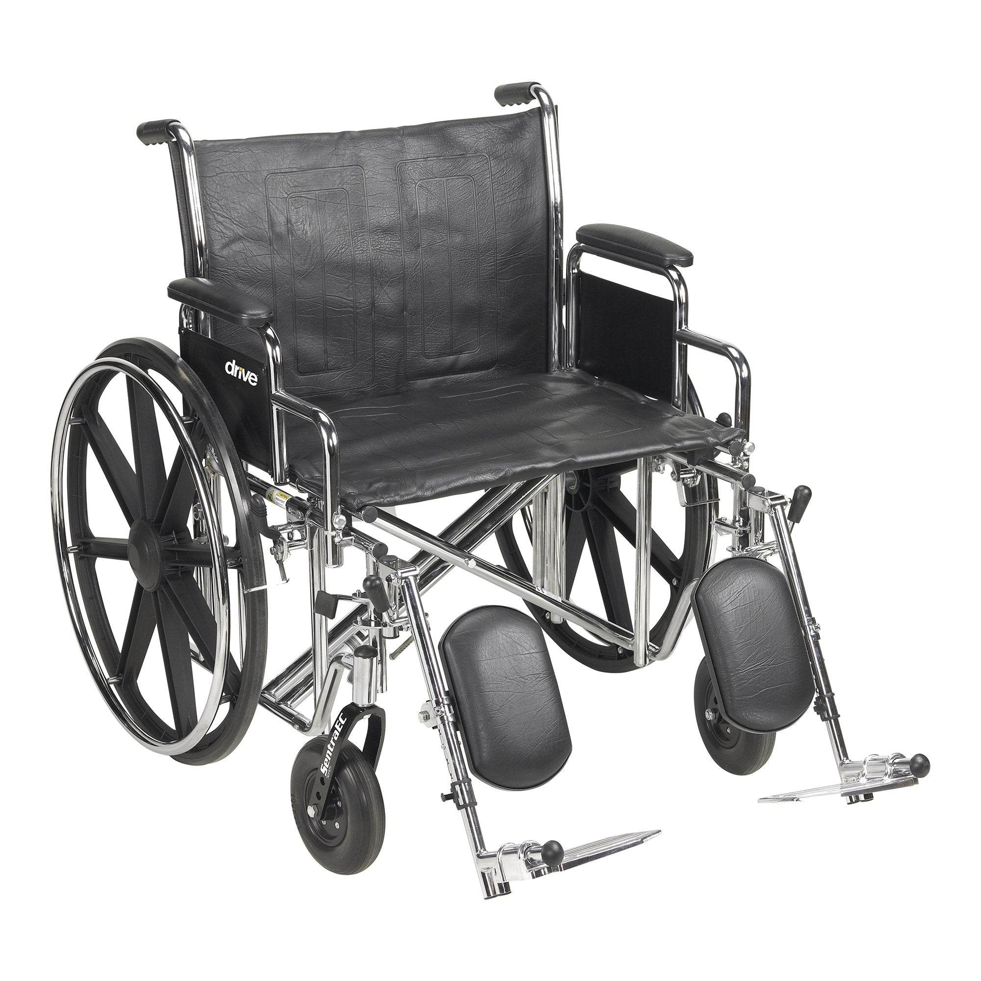 McKesson Brand - Bariatric Wheelchair McKesson Dual Axle Desk Length Arm Swing-Away Elevating Legrest Black Upholstery 24 Inch Seat Width Adult 450 lbs. Weight Capacity [1/EA]