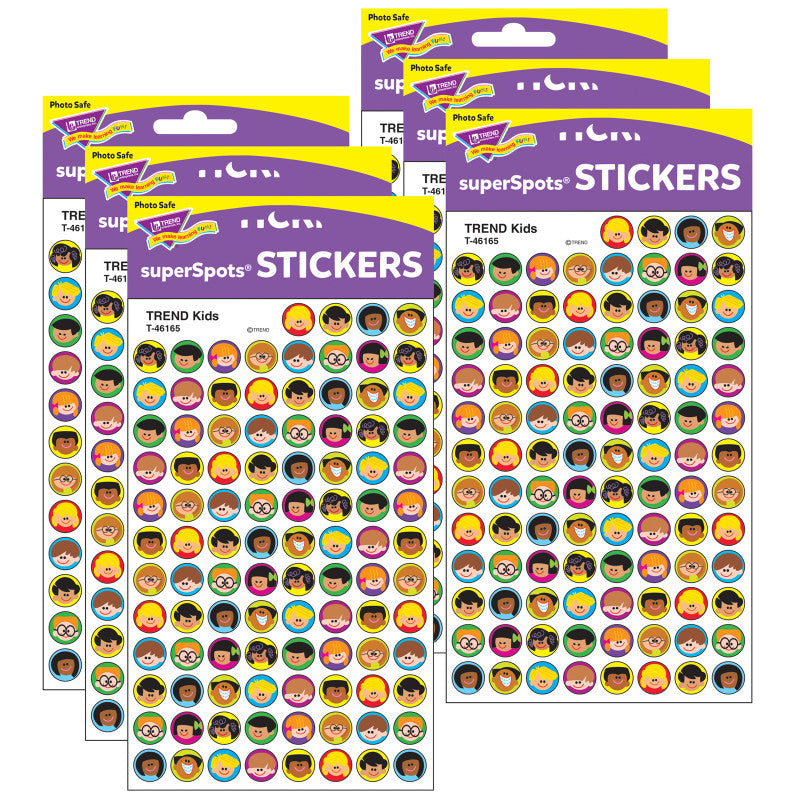 TREND - Kids superSpots® Stickers, 800 Per Pack, 6 Packs