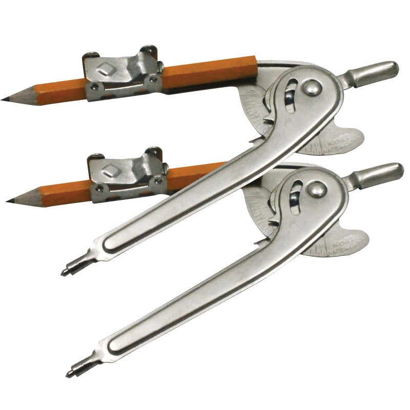 CHARLES LEONARD - Ball Bearing Compass with Golf Pencil, Safety Point, 12 Per Pack, 2 Packs