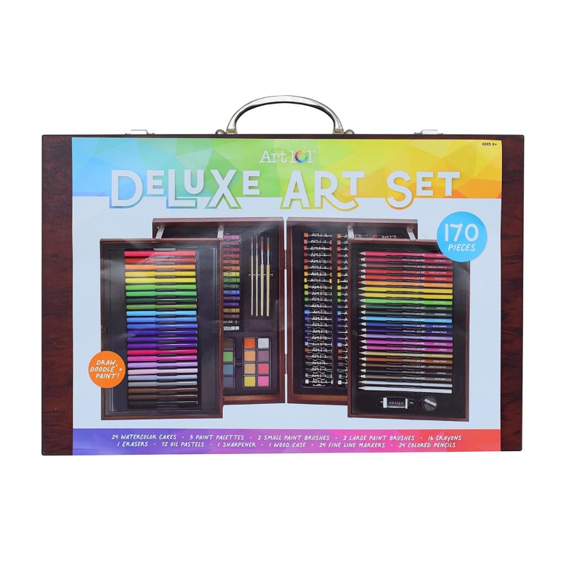 ART 101 - Deluxe Wood Art Set, 170 Pieces