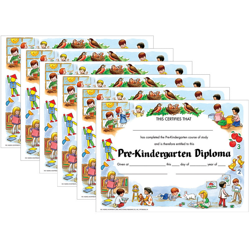 HAYES PUBLISHING - Pre-Kindergarten Diploma, 30 Per Pack, 6 Packs