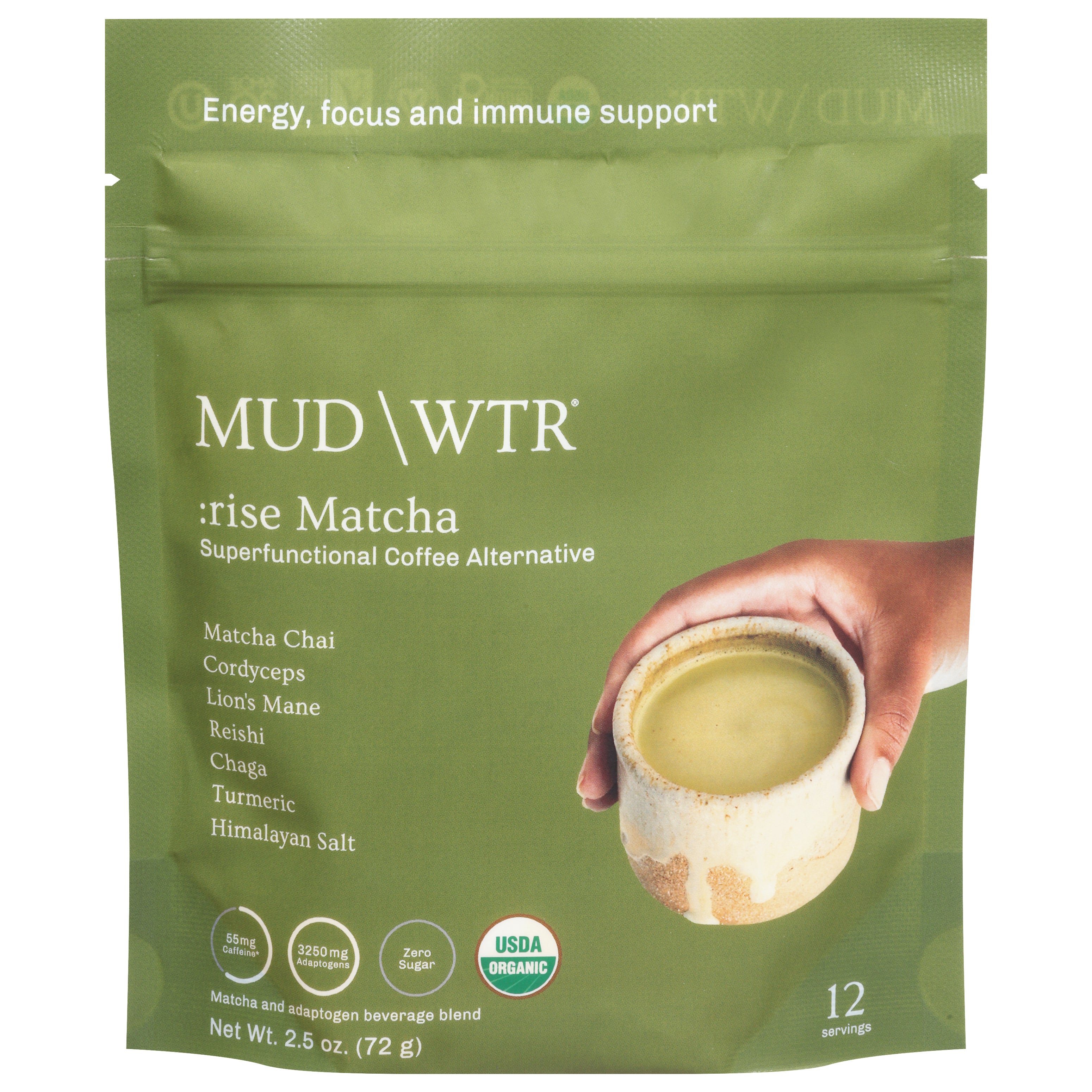 Mud\Wtr Superfunctional Rise Matcha Coffee Alternative 2.5 oz - Case of 6
