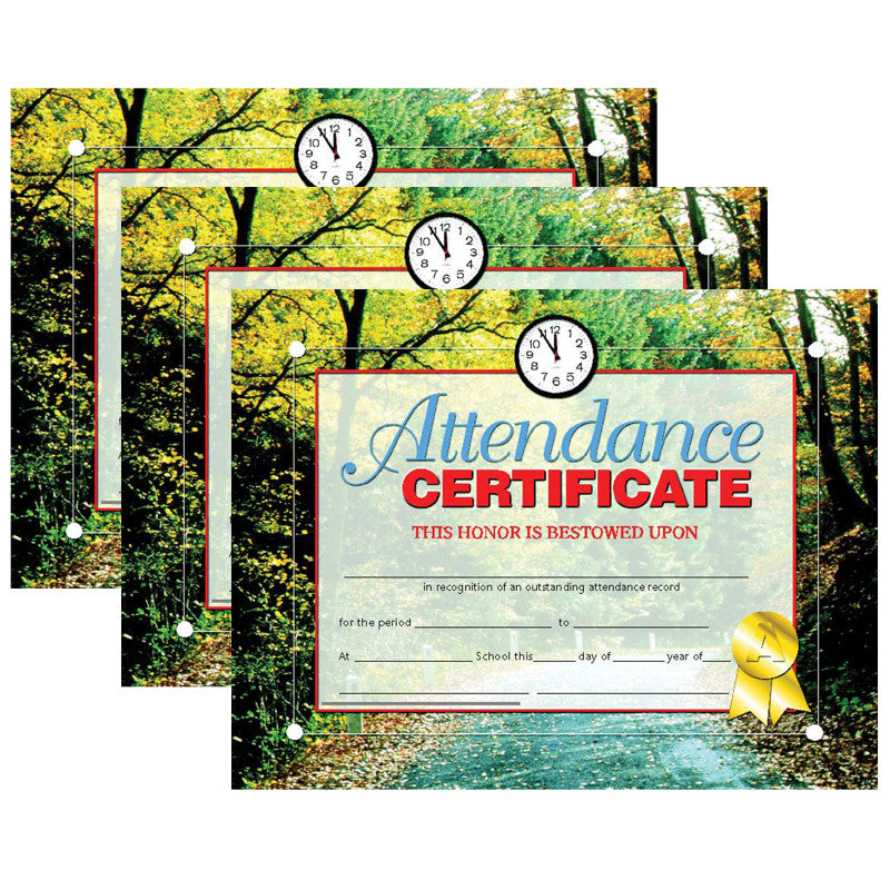 HAYES PUBLISHING - Attendance Certificate, 30 Per Pack, 3 Packs