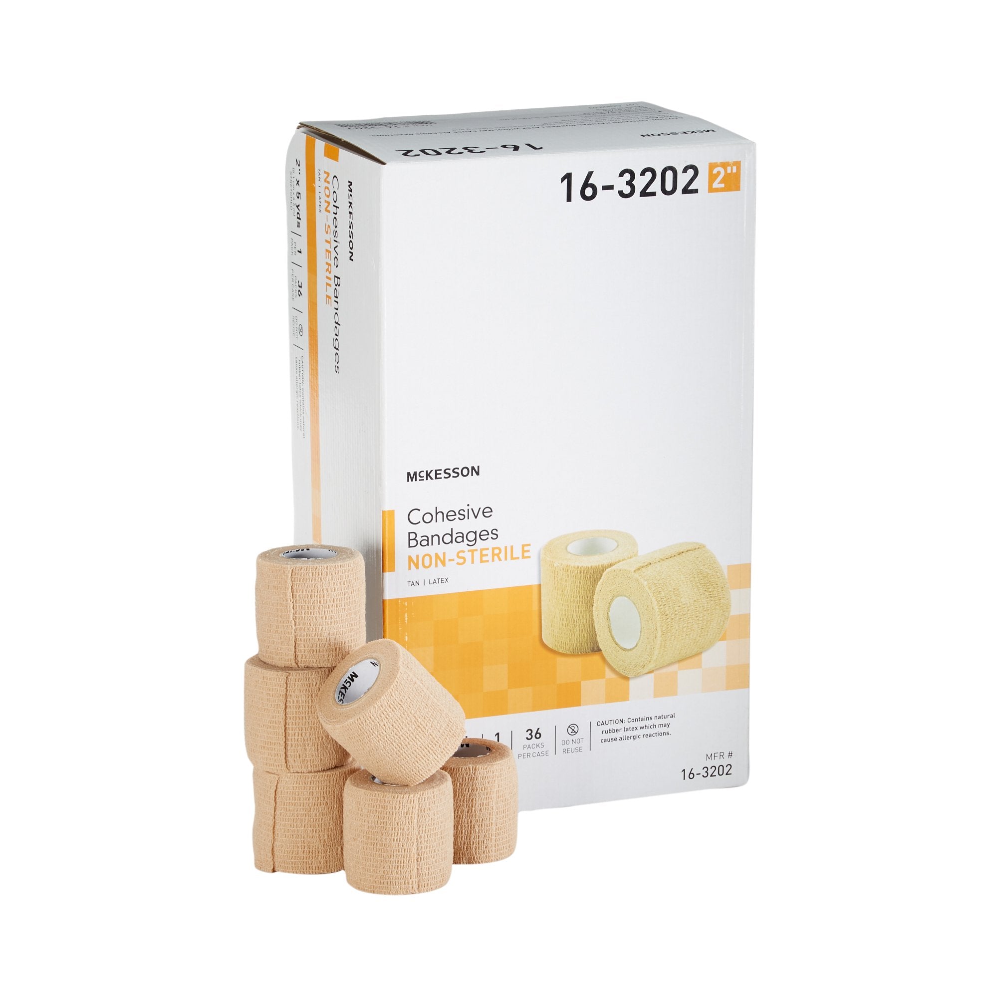 McKesson Brand - Cohesive Bandage McKesson 2 Inch X 5 Yard Self-adherent Closure Tan NonSterile Standard Compression [1/PK]