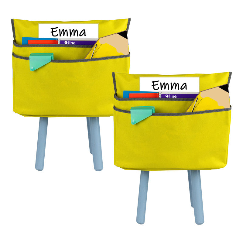 C-LINE - Small Chair Cubbie™, 12", Sunny Yellow, Pack of 2