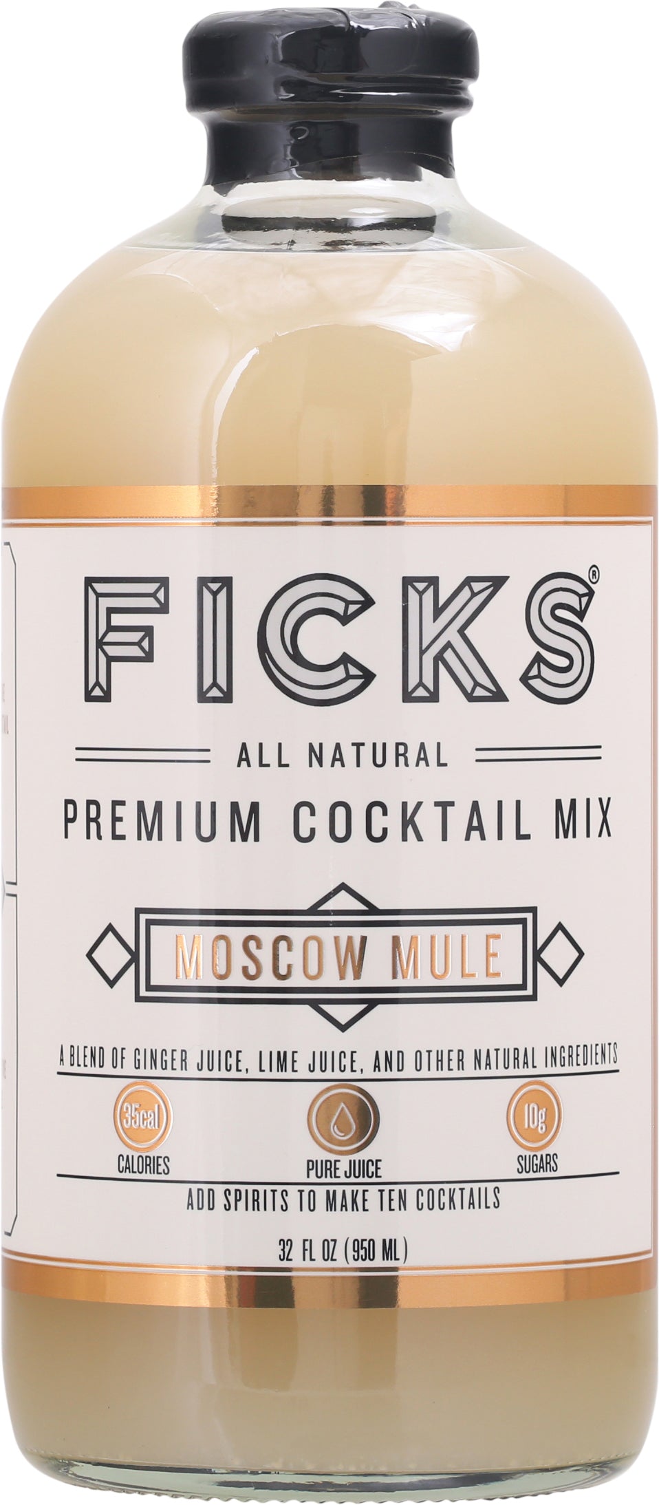 Ficks Premium Moscow Mule Cocktail Mix 32 fl oz - Case of 6