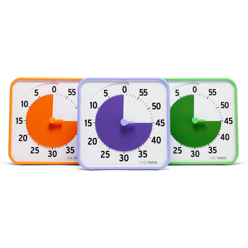 TIME TIMER - Original 8" Timer - Learning Center Classroom Set, Secondary Colors, Set of 3