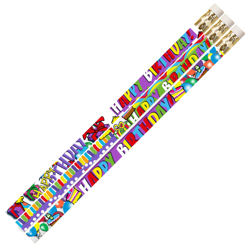 MUSGRAVE PENCIL COMPANY - Birthday Supreme Motivational/Fun Pencils, 12 Per Pack, 12 Packs