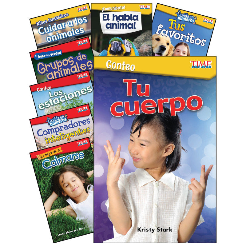 TEACHER CREATED MATERIALS - TIME FOR KIDS Math/Science Spanish Grades K-1: 8-Book Set