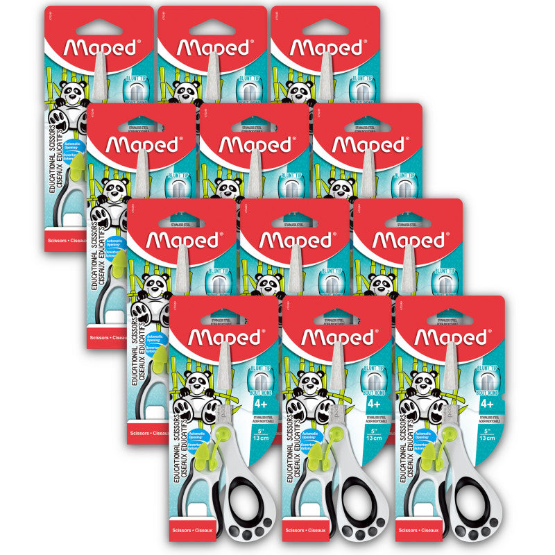 MAPED - Koopy 5" Scissors with Spring, Blunt Tip, Pack of 12