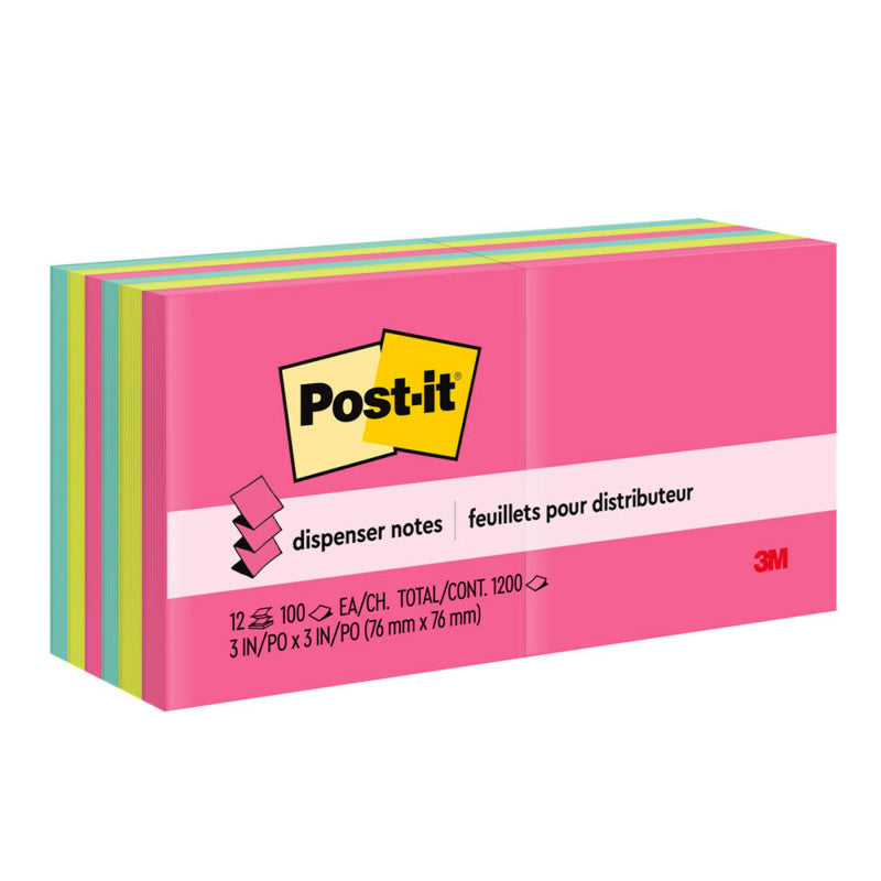 POST-IT - Dispenser Pop-up Notes, Poptimistic Collection, 100 Sheets/Pad, 12 Pads