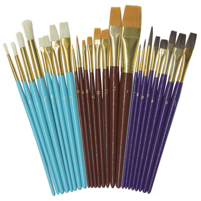 CREATIVITY STREET - Deluxe Brush Assortment, Assorted Colors & Sizes, 24 Brushes