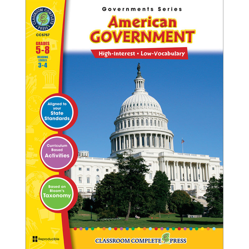 CLASSROOM COMPLETE PRESS - American Government Resource Book, Grade 5-8