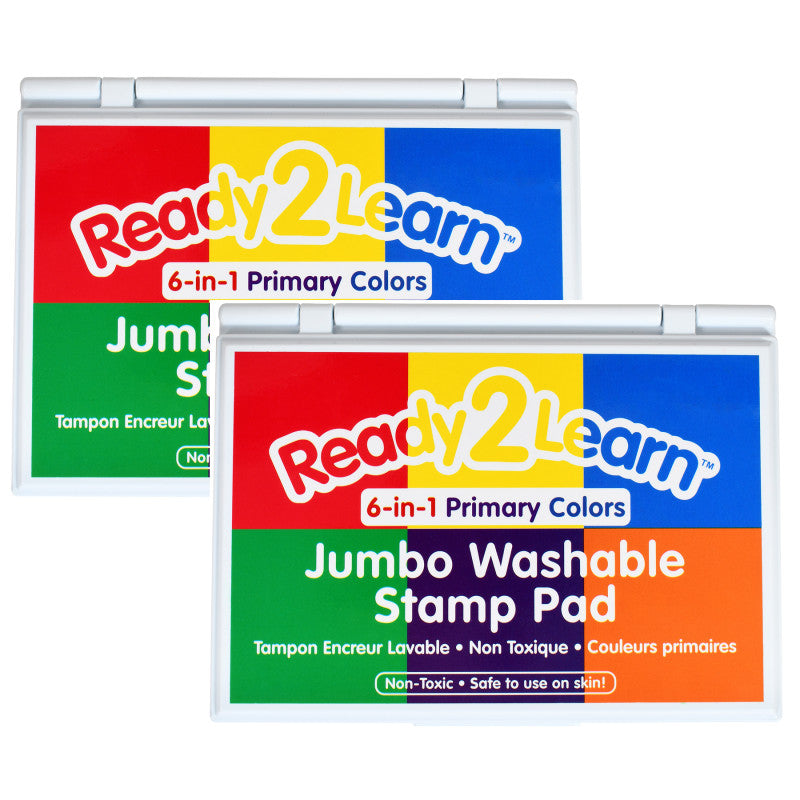 READY 2 LEARN - Jumbo Washable Stamp Pad - 6-in-1 - Pack of 2