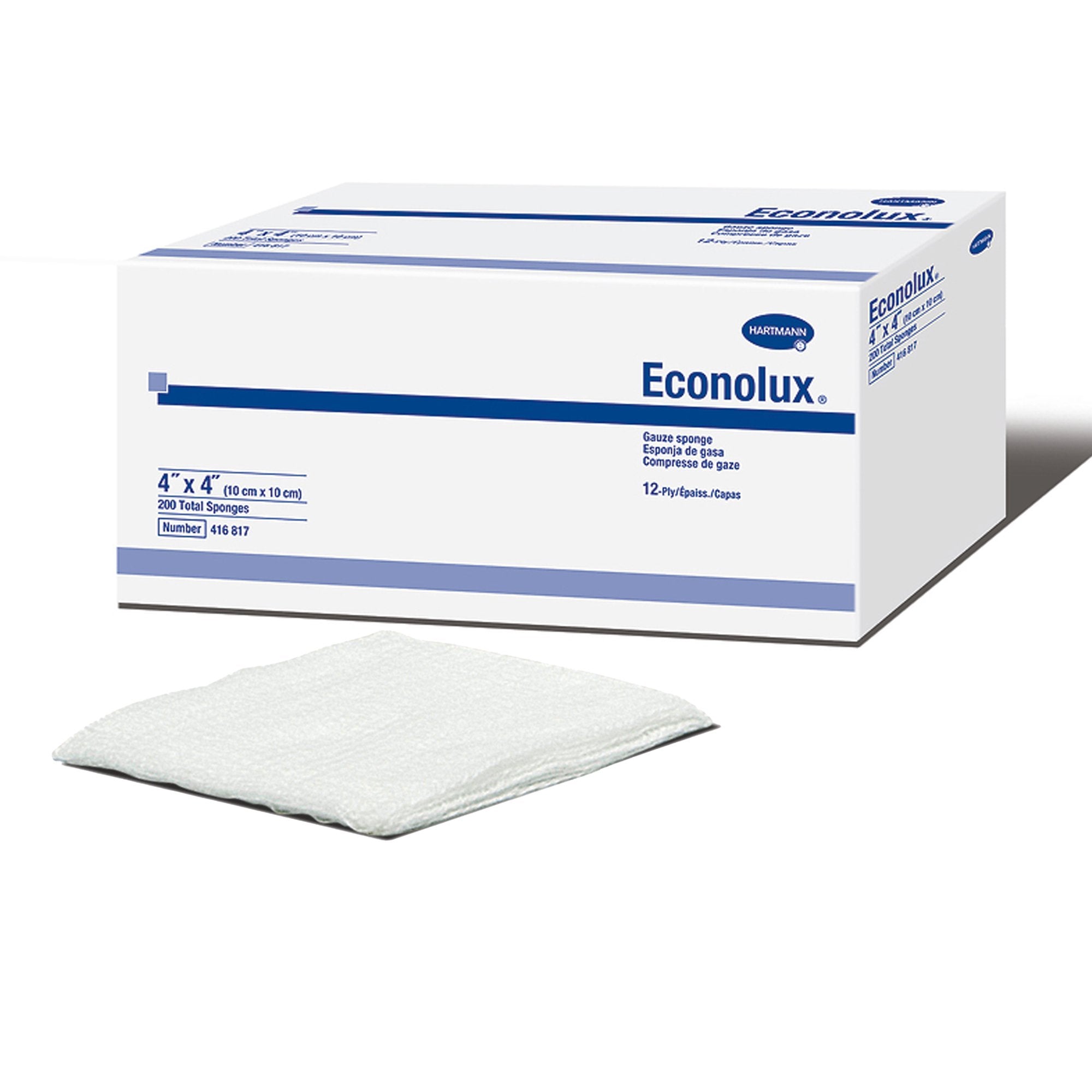 Hartmann - Gauze Sponge Econolux® 4 X 4 Inch 12-Ply NonSterile 200 per Pack [2000/CS]
