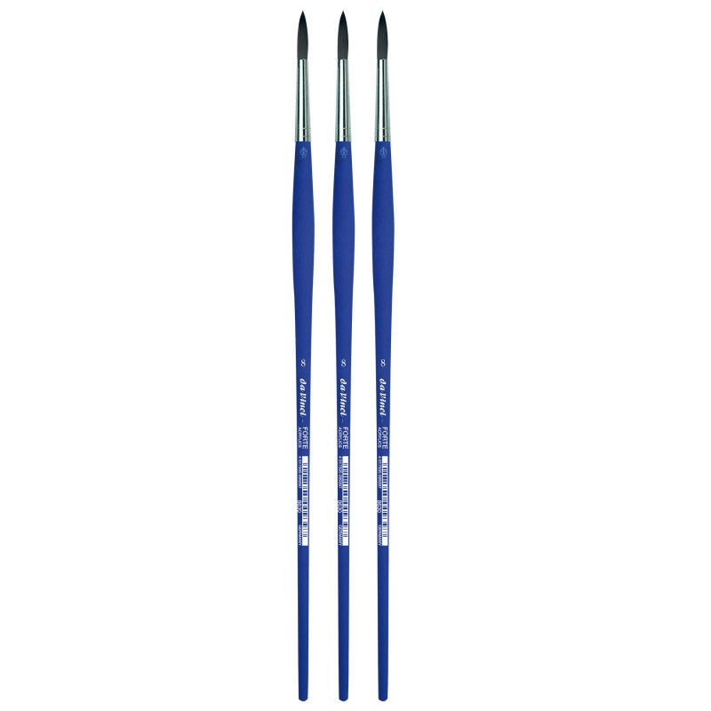 FORTE-Acrylics Student Brush, Synthetic, Acrylic & Oil, Round, Series 8630, Size 8, Pack of 3