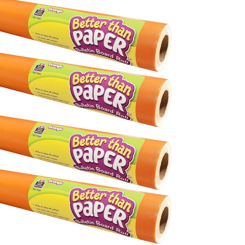 TEACHER CREATED RESOURCES - Better Than Paper® Bulletin Board Roll, 4' x 12', Orange, Pack of 4