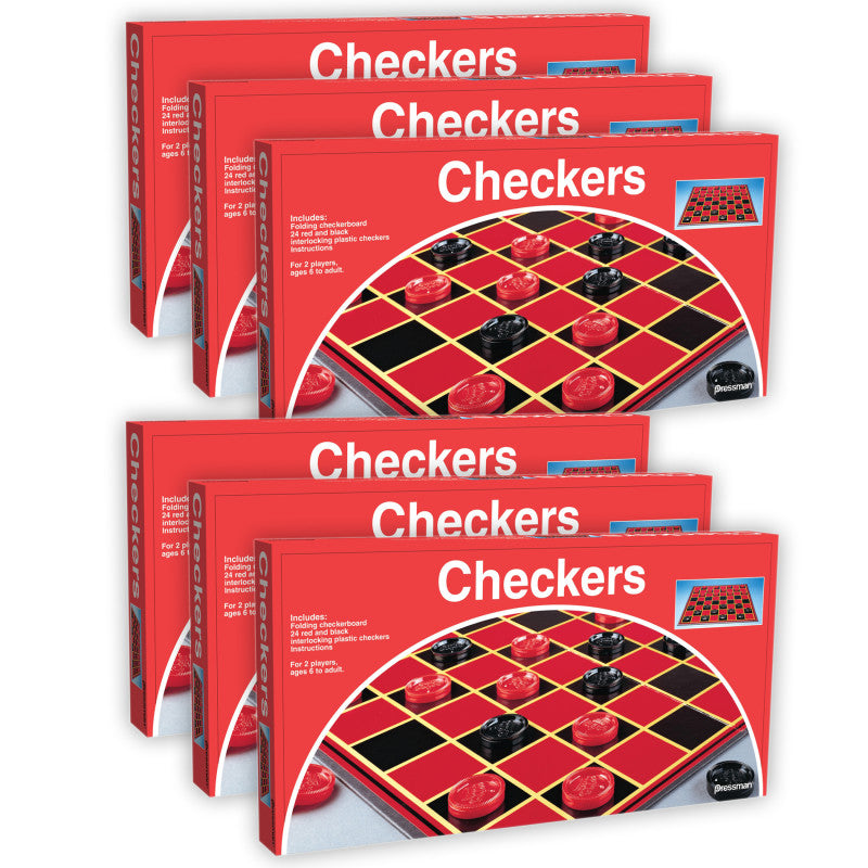 PRESSMAN - Checkers Game, Pack of 6