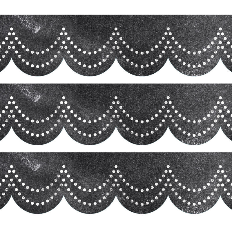 CREATIVE TEACHING PRESS - Chalk It Up! Dotted Scallops EZ Border, 48 Feet Per Pack, 3 Packs