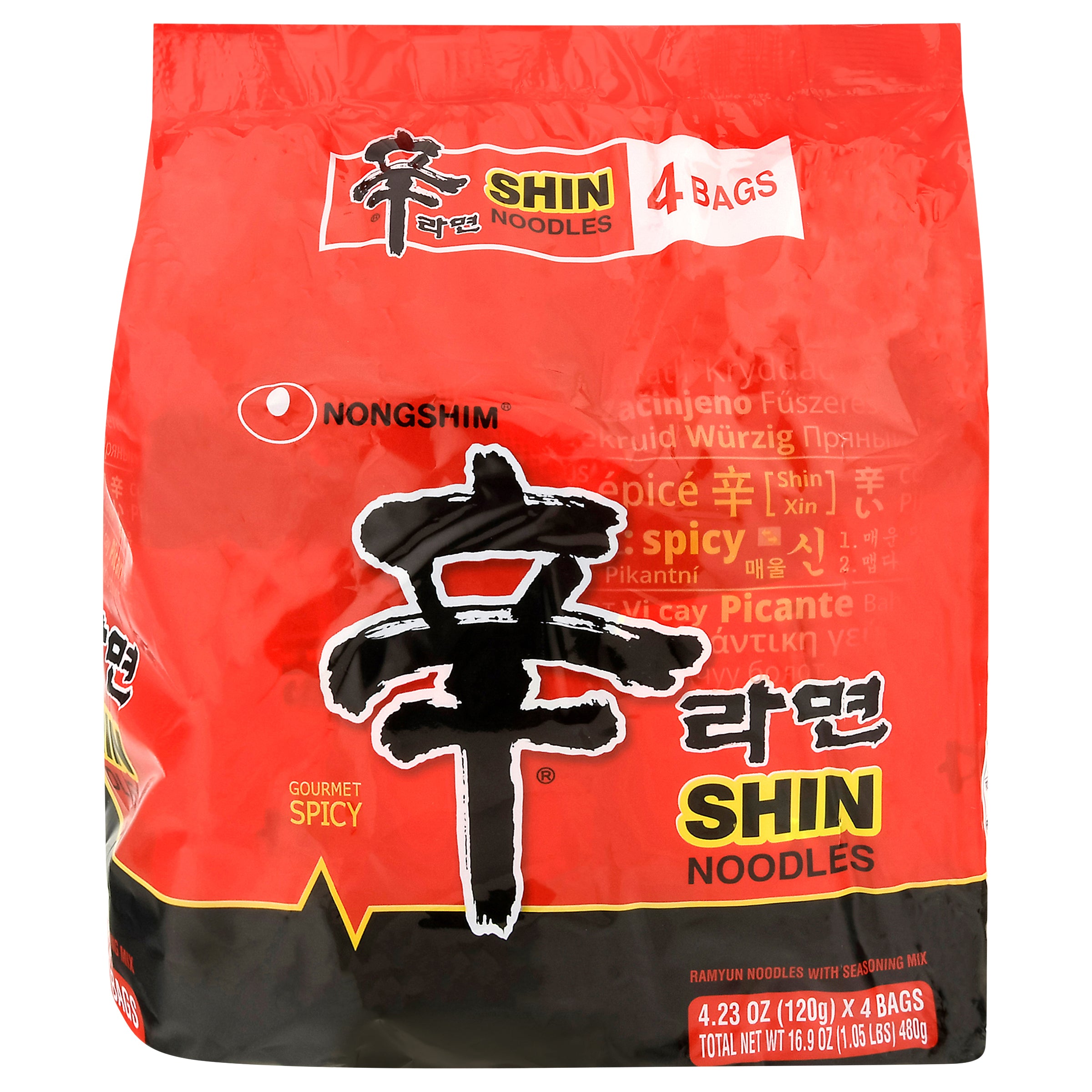 Nongshim Noodles 4 - 4.23 oz Bags - Case of 4