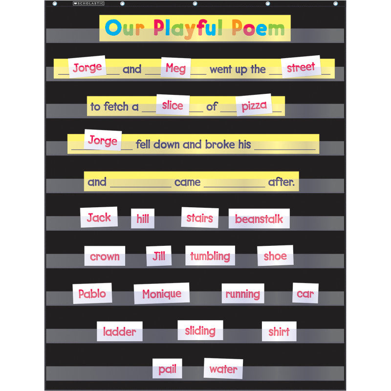 SCHOLASTIC TEACHING SOLUTIONS - Standard Pocket Chart, 34" x 44", Black