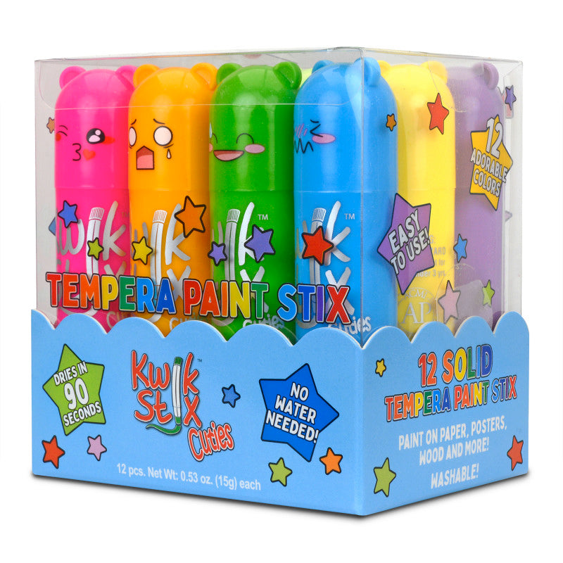 Cuties Solid Tempera Paint, Pack of 12