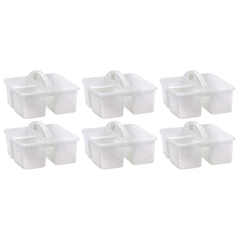 TEACHER CREATED RESOURCES - Plastic Storage Caddy, Clear, Pack of 6