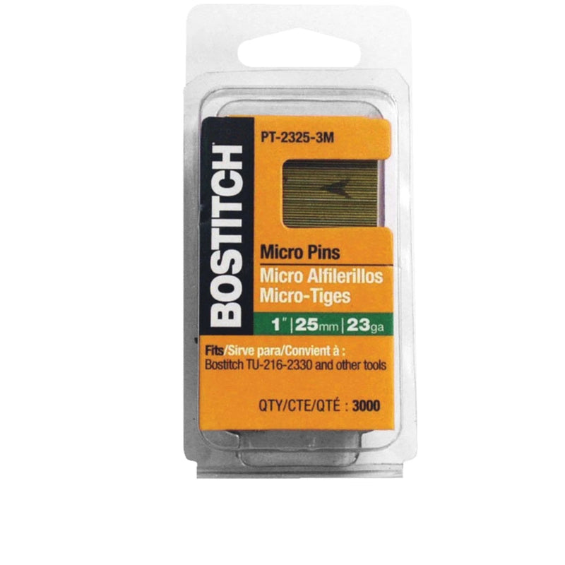 STANLEY BOSTITCH - Bostitch 1 in. 23 Ga. Straight Strip Coated Micro Pins 3,000 pk