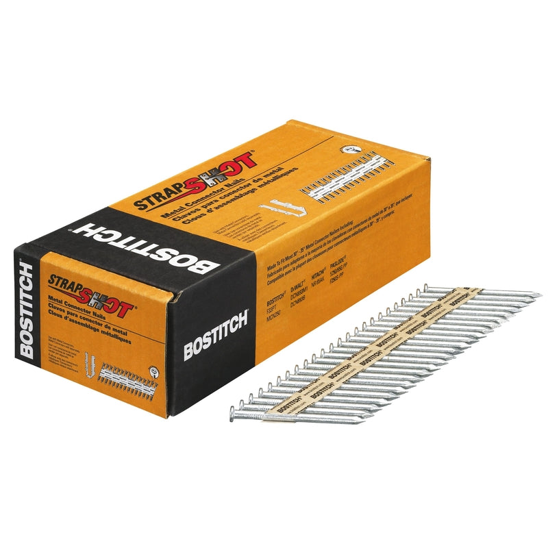 STANLEY BOSTITCH - Bostitch StrapShot 2-1/2 in. 10 Ga. Paper Strip Galvanized Metal Connector Nails 500 pk