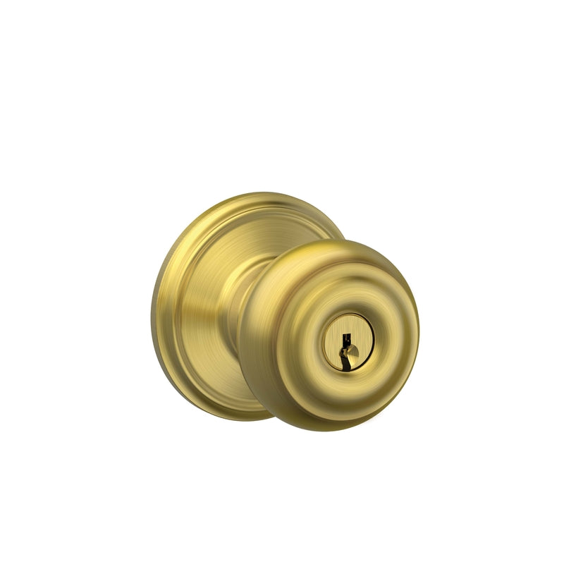 SCHLAGE - Schlage Georgian Satin Brass Entry Knobs 1-3/4 in.