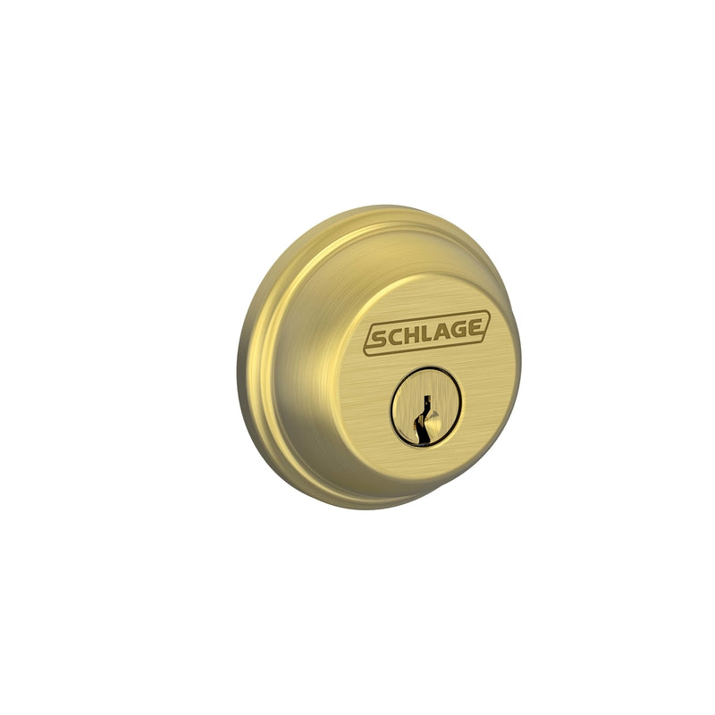 SCHLAGE - Schlage Satin Brass Brass Single Cylinder Deadbolt