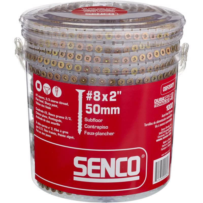 SENCO - Senco DuraSpin No. 8 X 2 in. L Square Yellow Zinc Wood Screws 1000 pk