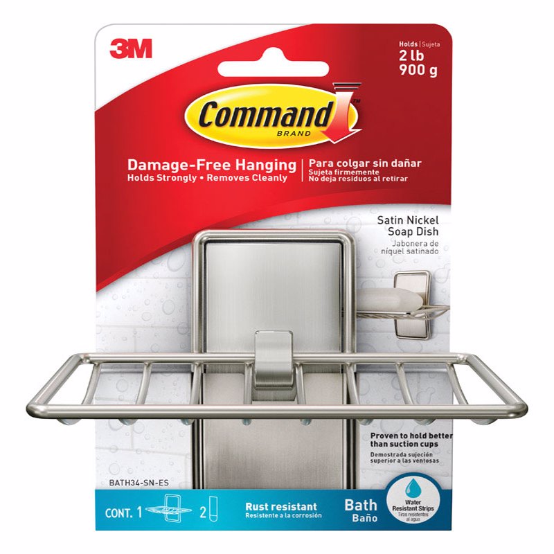 COMMAND - 3M Command Medium Metal Soap Dish 4.92 in. L 1 pk